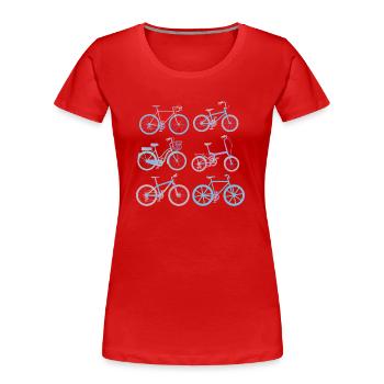 Fahrrad - Frauen Premium Bio T-Shirt - Rot - Vorne - Mia (176cm)