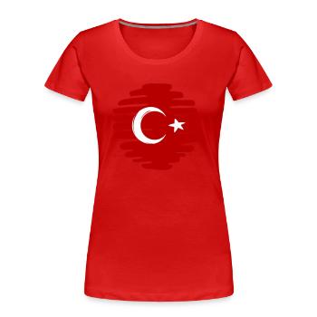 Turkey Turkish Button Point painted dot - Women's Premium Organic T-Shirt - red - Front - Mia (176cm)