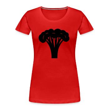Brokkoli - Frauen Premium Bio T-Shirt - Rot - Vorne - Mia (176cm)