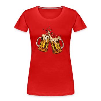 Biermousse Binouse Krug Glas Alkohol 17 B - Frauen Premium Bio T-Shirt - Rot - Vorne - Mia (176cm)