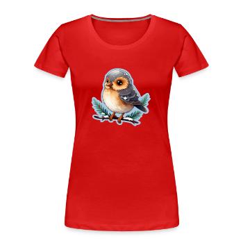 Oiseau d’hiver - T-shirt bio Premium Femme - rouge - Devant - Mia (176cm)