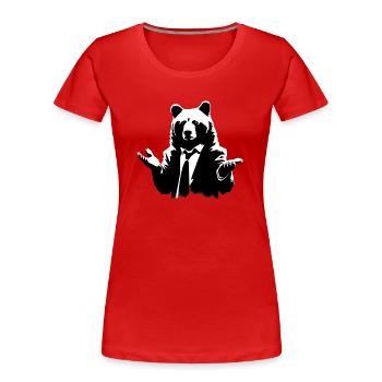 L’ours explicatif ne peut pas l’expliquer non plus - T-shirt bio Premium Femme - rouge - Devant - Mia (176cm)