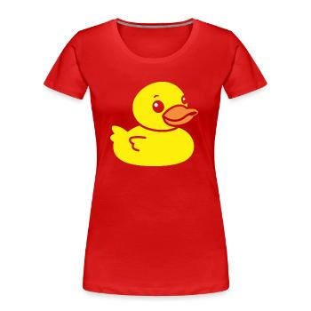 Kleiner Fleischer - Frauen Premium Bio T-Shirt - Rot - Vorne - Mia (176cm)