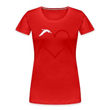 Plongée - T-shirt bio Premium Femme - rouge - Devant - Mia (176cm)