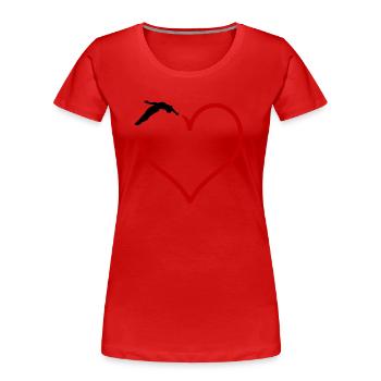 Plongée - T-shirt bio Premium Femme - rouge - Devant - Mia (176cm)