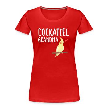 Nymphensittich, Oma, Vogelflüsterer, Kakadu - Frauen Premium Bio T-Shirt - Rot - Vorne - Mia (176cm)