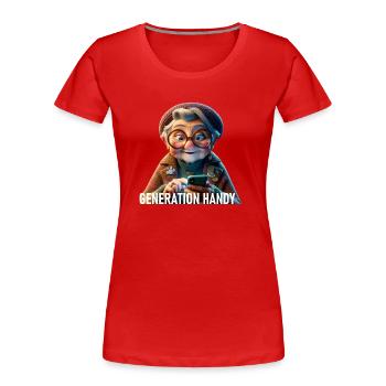 Generation Handy - Frauen Premium Bio T-Shirt - Rot - Vorne - Mia (176cm)