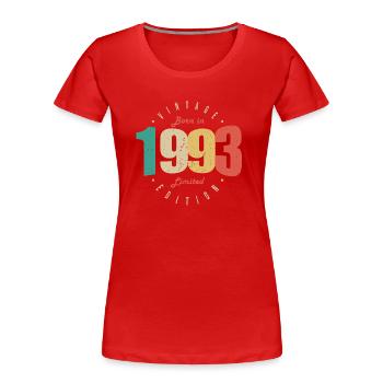 1993 Vintage Retro Anniversary Gift 1993 - Women's Premium Organic T-Shirt - red - Front - Mia (176cm)