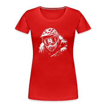 Mountain Bike Cycling Women's Cycling MTB - Women's Premium Organic T-Shirt - red - Front - Mia (176cm)
