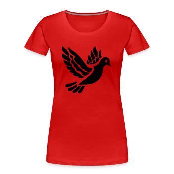 Colombe - T-shirt bio Premium Femme - rouge - Devant - Mia (176cm)