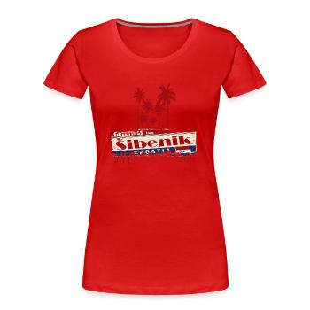 Croatie hrvatska croatie hrv hr sibenik drapeau - T-shirt bio Premium Femme - rouge - Devant - Mia (176cm)