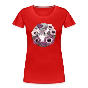 Chinchilla - T-shirt bio Premium Femme - rouge - Devant - Mia (176cm)