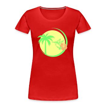 palme kolibri hibiskus - Frauen Premium Bio T-Shirt - Rot - Vorne - Mia (176cm)