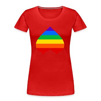 Regenbogen - Frauen Premium Bio T-Shirt - Rot - Vorne - Mia (176cm)