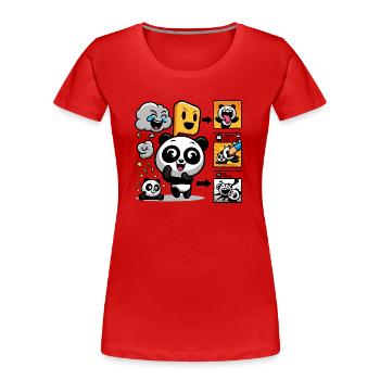 Drôles d’émotions de panda - T-shirt bio Premium Femme - rouge - Devant - Mia (176cm)