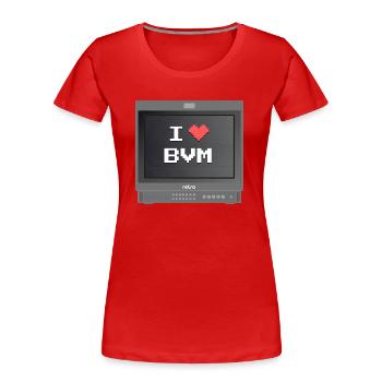 PVM Lover - J'aime mon BVM - T-shirt bio Premium Femme - rouge - Devant - Mia (176cm)