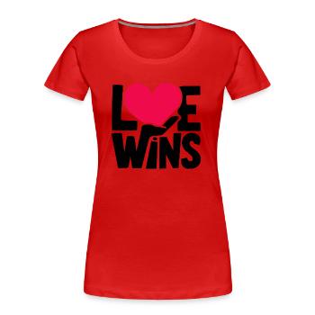 Liebe gewinnt - Frauen Premium Bio T-Shirt - Rot - Vorne - Mia (176cm)