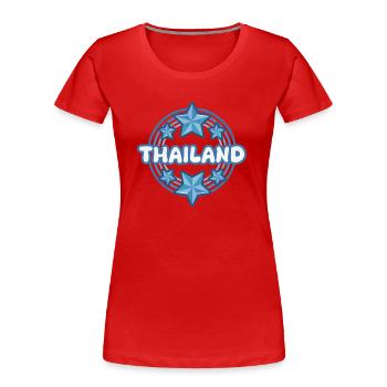 Thailand - Frauen Premium Bio T-Shirt - Rot - Vorne - Mia (176cm)