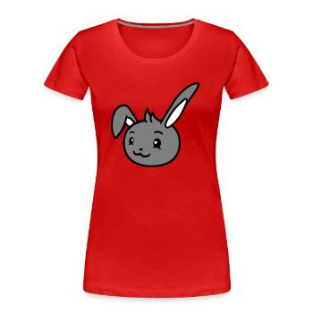 Bunny rabbit looks cute sideways to the side - Women's Premium Organic T-Shirt - red - Front - Mia (176cm)