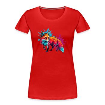 fuchs paint - Frauen Premium Bio T-Shirt - Rot - Vorne - Mia (176cm)