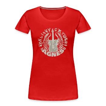 Guitare Agnès - T-shirt bio Premium Femme - rouge - Devant - Mia (176cm)