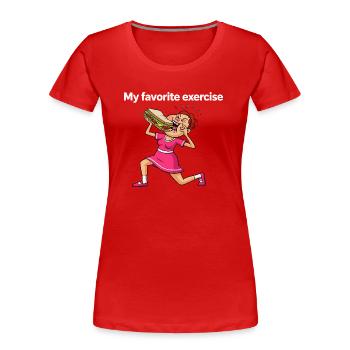 Exercice préféré - T-shirt bio Premium Femme - rouge - Devant - Mia (176cm)