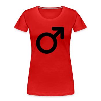 male symbol - Women's Premium Organic T-Shirt - red - Front - Mia (176cm)