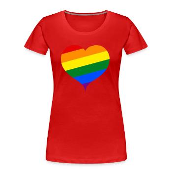 LGBT PRIDE heart - Women's Premium Organic T-Shirt - red - Front - Mia (176cm)