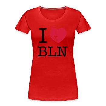 I HEART BERLIN - I LOVE BERLIN - TOWER - TV - Women's Premium Organic T-Shirt - red - Front - Mia (176cm)