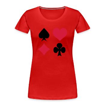 love_jeu_carte - T-shirt bio Premium Femme - rouge - Devant - Mia (176cm)