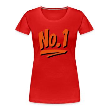 Nummer 1 - Frauen Premium Bio T-Shirt - Rot - Vorne - Mia (176cm)