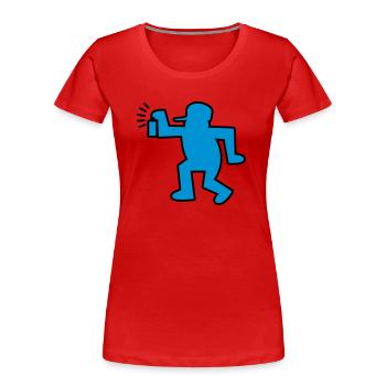 Graffiti-Mann - Frauen Premium Bio T-Shirt - Rot - Vorne - Mia (176cm)