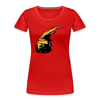 Albanischer Helm von Skanderbeg Tirana Albanien - Frauen Premium Bio T-Shirt - Rot - Vorne - Mia (176cm)