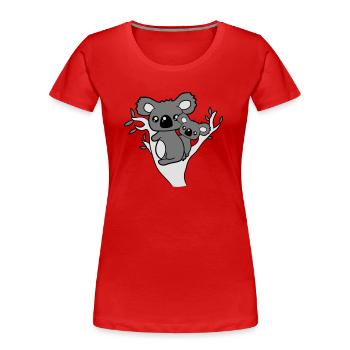 süßer kleiner niedlicher koala mama papa kind baby - Frauen Premium Bio T-Shirt - Rot - Vorne - Mia (176cm)