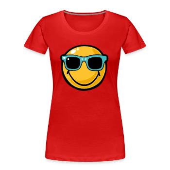 Smiley ray bans - T-shirt bio Premium Femme - rouge - Devant - Mia (176cm)