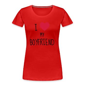 Love Girlfriend Boyfriend Liebe Amour Wedding - Women's Premium Organic T-Shirt - red - Front - Mia (176cm)