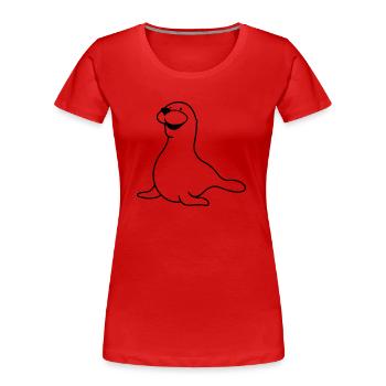 seehund_01 - Frauen Premium Bio T-Shirt - Rot - Vorne - Mia (176cm)