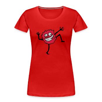 Tanzendes Haariges Monster - Frauen Premium Bio T-Shirt - Rot - Vorne - Mia (176cm)