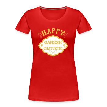 Happy Ganesh Chaturthi Hidouisme - T-shirt bio Premium Femme - rouge - Devant - Mia (176cm)