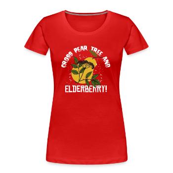 Pear tree elderberry! - Denglish Sprüche Denglisch - Frauen Premium Bio T-Shirt - Rot - Vorne - Mia (176cm)