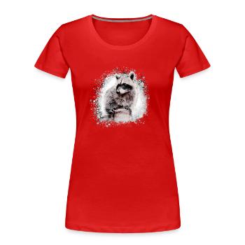 waschbär,bär,graffiti,malerei,beige - Frauen Premium Bio T-Shirt - Rot - Vorne - Mia (176cm)