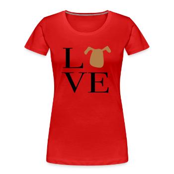 I love dogs - Women's Premium Organic T-Shirt - red - Front - Mia (176cm)