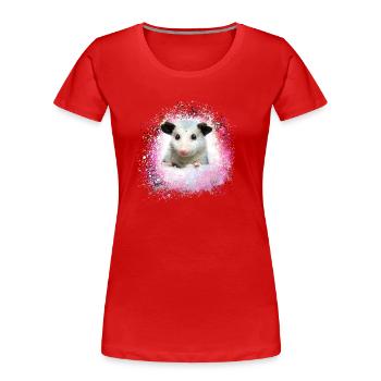 Opossum,mouse,rodent,graffiti - Women's Premium Organic T-Shirt - red - Front - Mia (176cm)