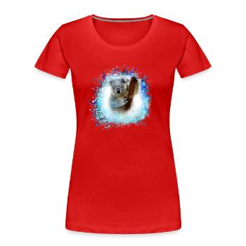 koala ,blau,graffiti,malerei,koalabär, brush - Frauen Premium Bio T-Shirt - Rot - Vorne - Mia (176cm)