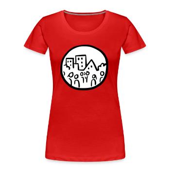 Home - T-shirt bio Premium Femme - rouge - Devant - Mia (176cm)