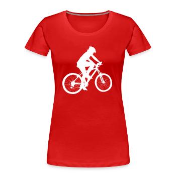 Vélo Courir Marathon Triathlon Vélo - T-shirt bio Premium Femme - rouge - Devant - Mia (176cm)