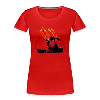 Viking sailing - Frauen Premium Bio T-Shirt - Rot - Vorne - Mia (176cm)