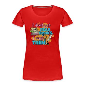 Poet Poetry Poet Poetry I Gift - Women's Premium Organic T-Shirt - red - Front - Mia (176cm)