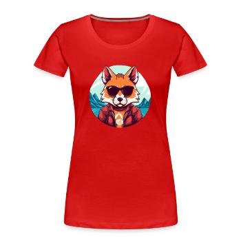 Cool Fox - Women's Premium Organic T-Shirt - red - Front - Mia (176cm)