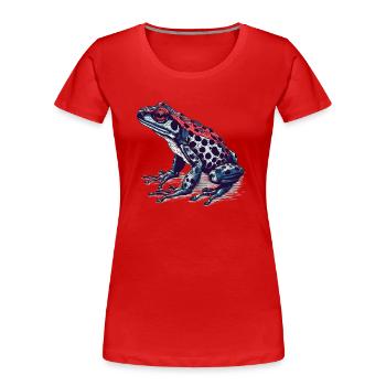 Poison dart grenouille amphibien dans un grand look rétro - T-shirt bio Premium Femme - rouge - Devant - Mia (176cm)